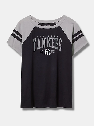 MLB New York Yankees Cotton Varsity Ringer Tee