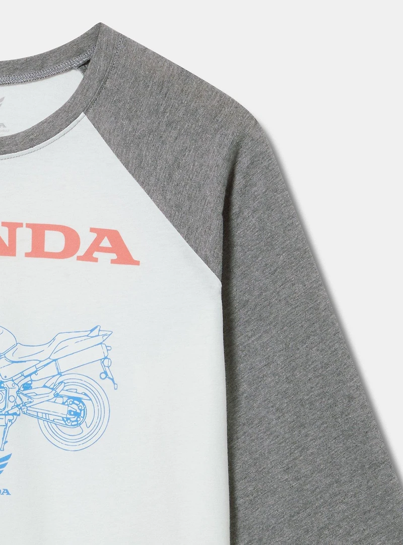 HONDA CLASSIC FIT COTTON RAGLAN 3/4 SLEEVE TEE