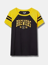 MLB Milwaukee Brewers Cotton Varsity Ringer Tee