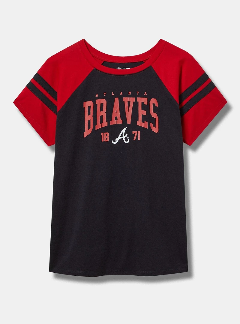 MLB Atlanta Braves Cotton Varsity Ringer Tee