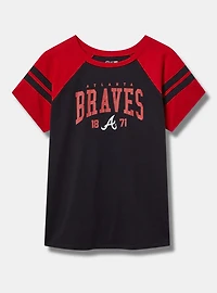 MLB Atlanta Braves Cotton Varsity Ringer Tee