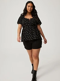 Babydoll Lace-Up Top