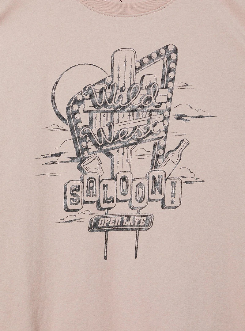 Wild Saloon Relaxed Fit Crew Heritage Jersey Tee