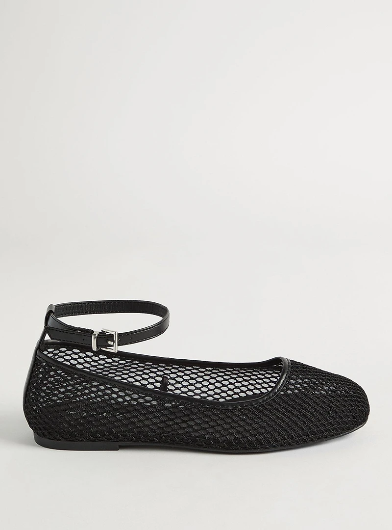 Mesh Ankle Strap Flat (WW)