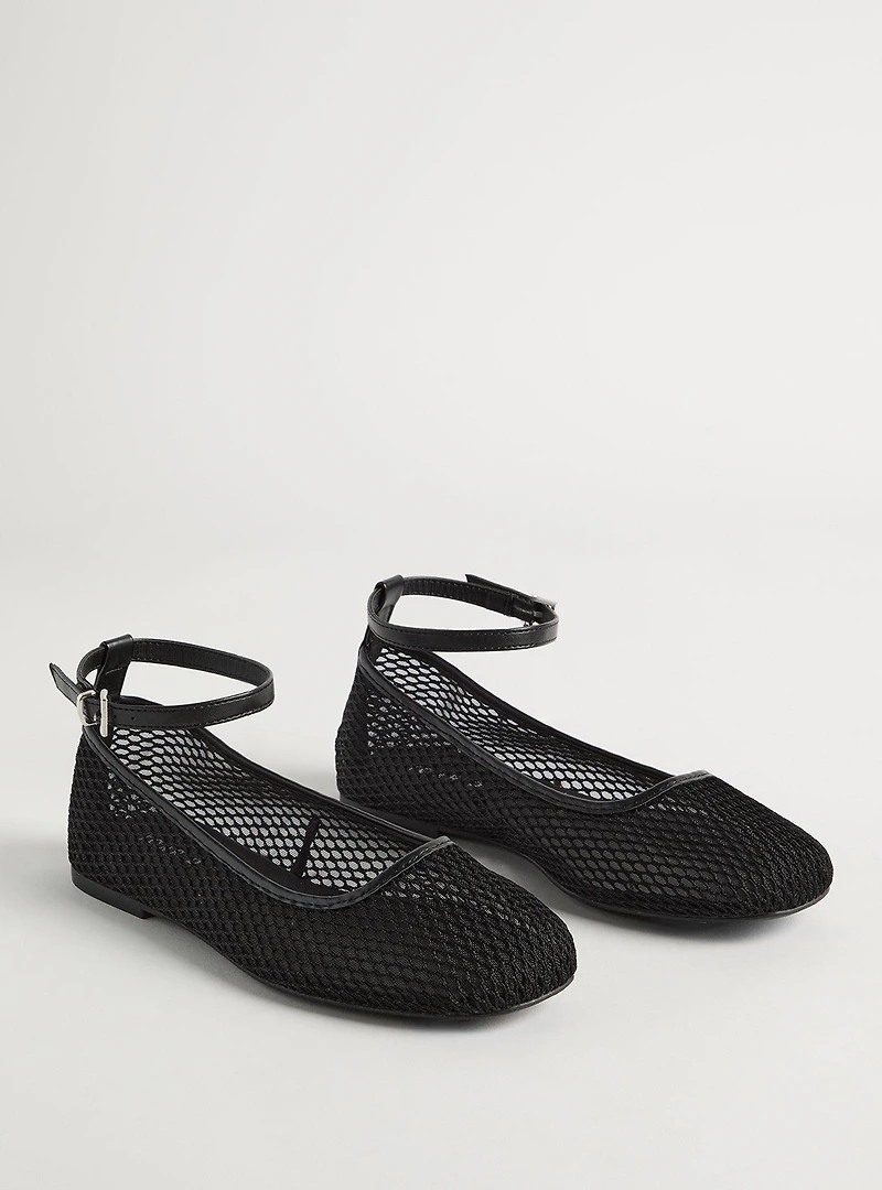 Mesh Ankle Strap Flat (WW)