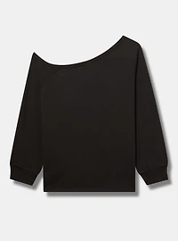 Roses Super Soft Fleece Relaxed Off-Shoulder Pullover