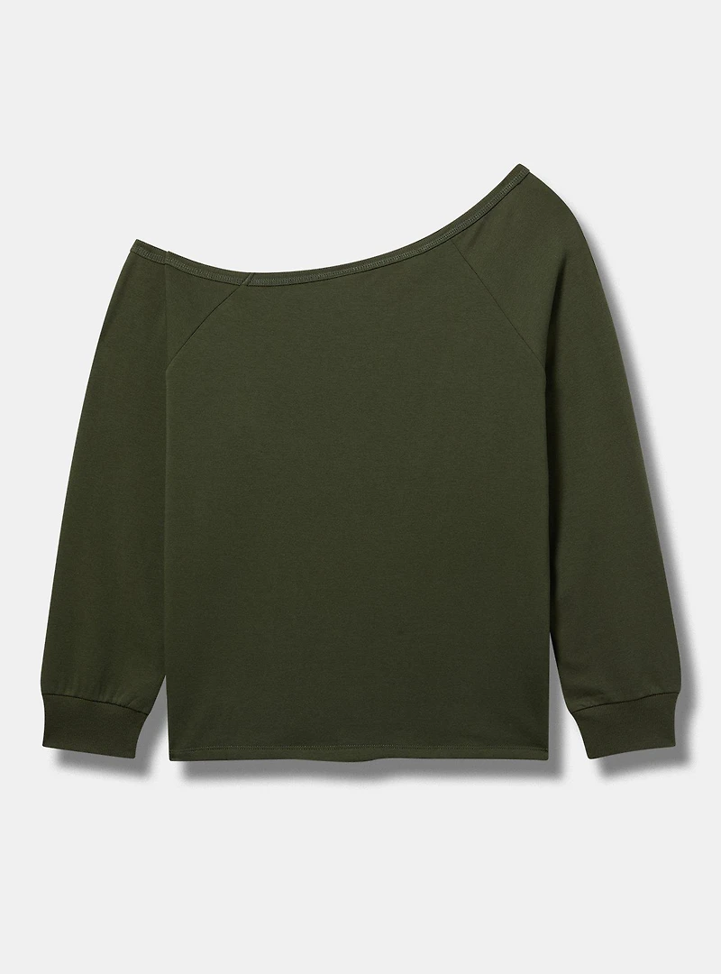 Yin Yang Super Soft Fleece Off-Shoulder Pullover