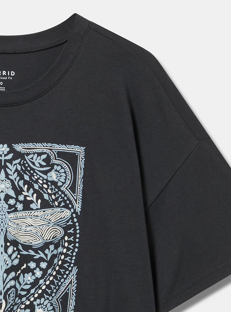 Dragonfly Oversized Heritage Jersey Crew Tunic Tee