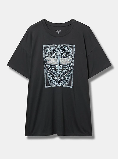 Dragonfly Oversized Heritage Jersey Crew Tunic Tee