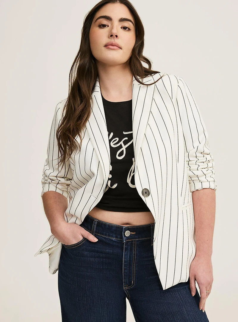 Classic Tailored Twill Blazer
