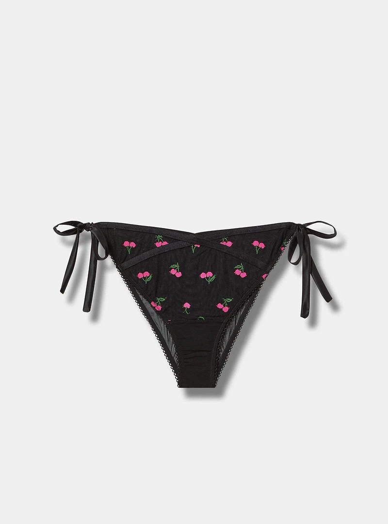 Cherry Lace Side-Tie Tanga Panty