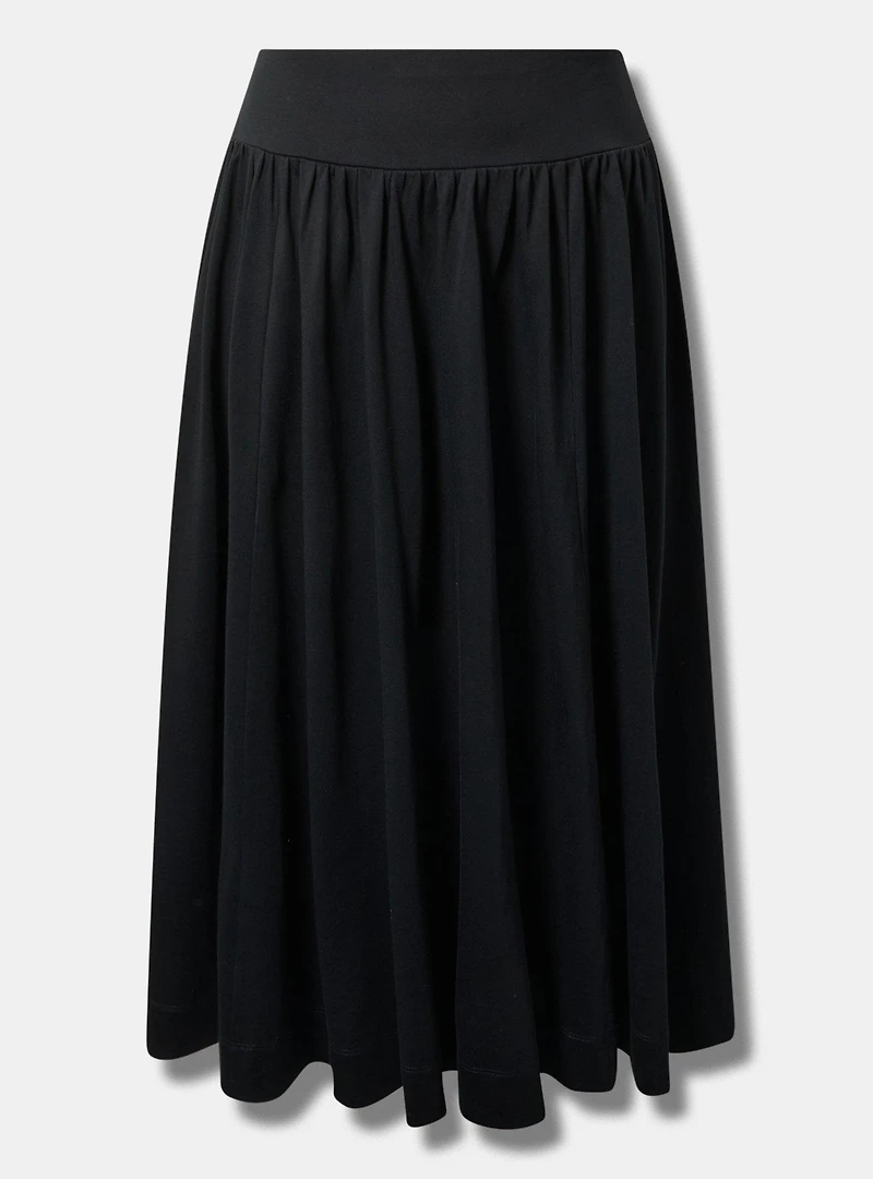 Wide Waistband Cotton Skirt