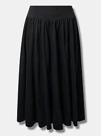 Wide Waistband Cotton Skirt