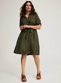 Mini Waist-Tie Shirt Dress
