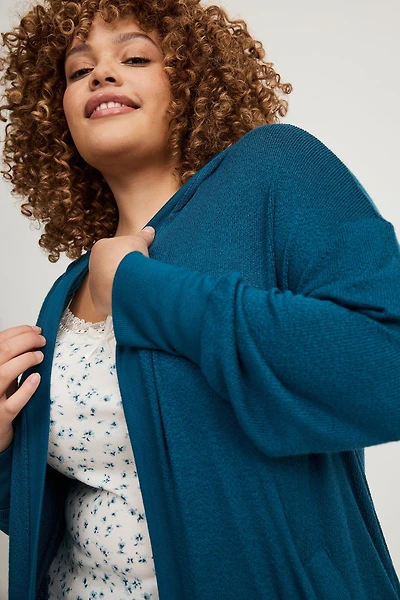 Open Hooded Cardigan