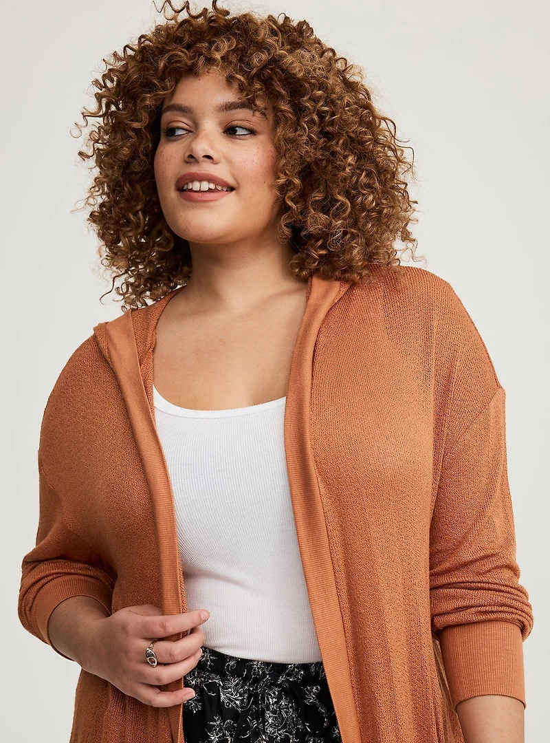 Open Hooded Cardigan