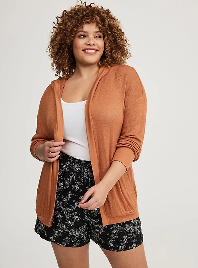 Open Hooded Cardigan