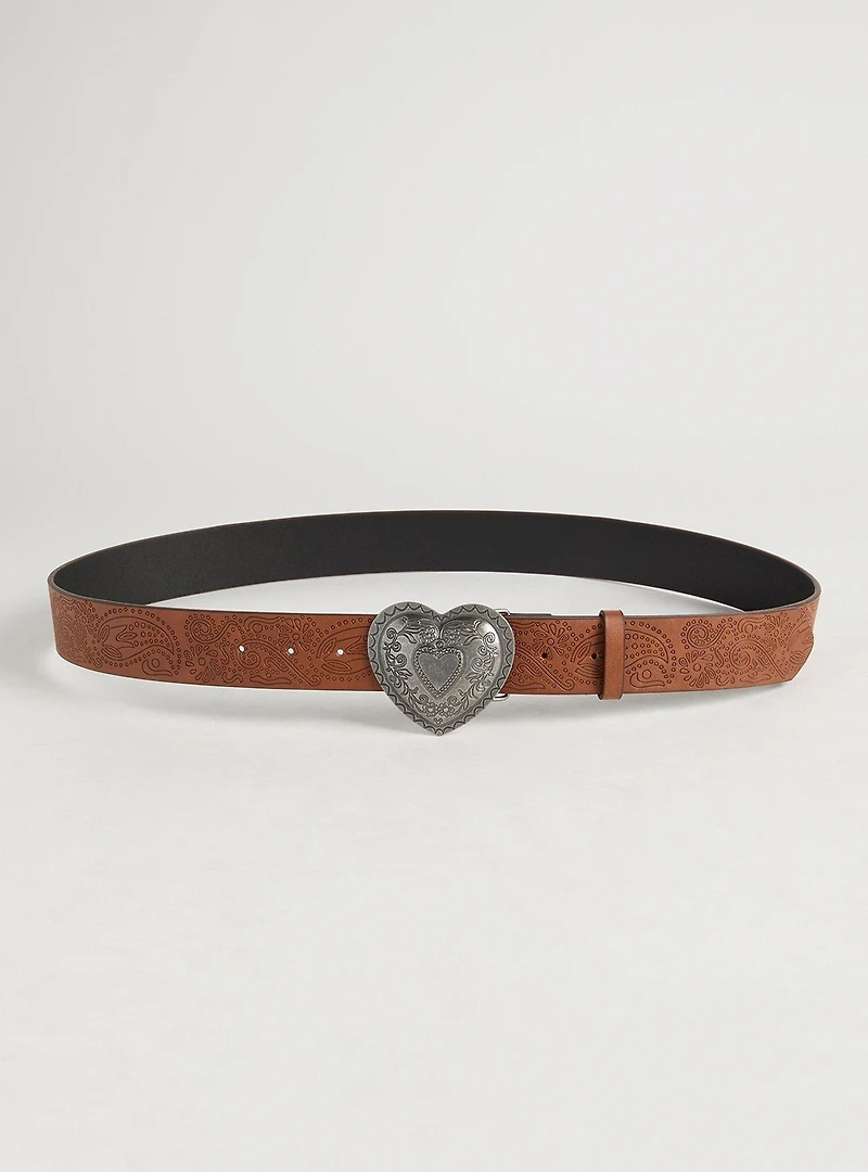Heart Buckle Denim Belt