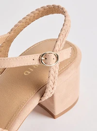Braided Block Heel Sandal (WW