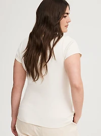 Rib Cinched V-Neck Tee