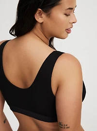 Unlined Cotton Rib Plunge Bralette