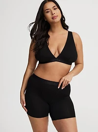 Unlined Cotton Rib Plunge Bralette