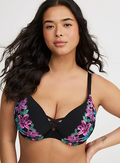 XO Plunge Push-Up Nova Lace Bra