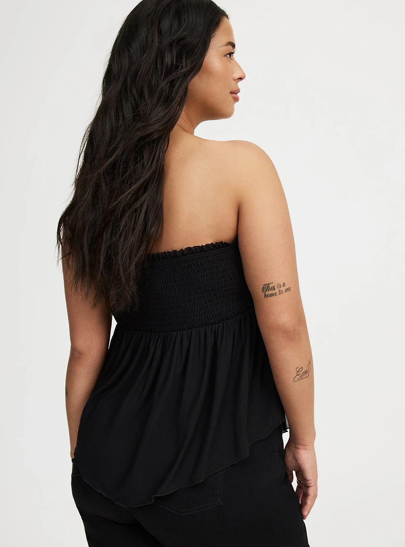 Smocked Tube Babydoll Top