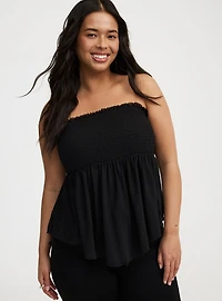 Smocked Tube Babydoll Top