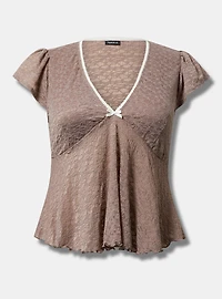 Stretch Lace Babydoll Top