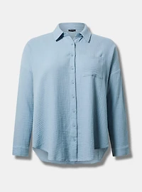 Cotton Gauze Drop Shoulder Shirt