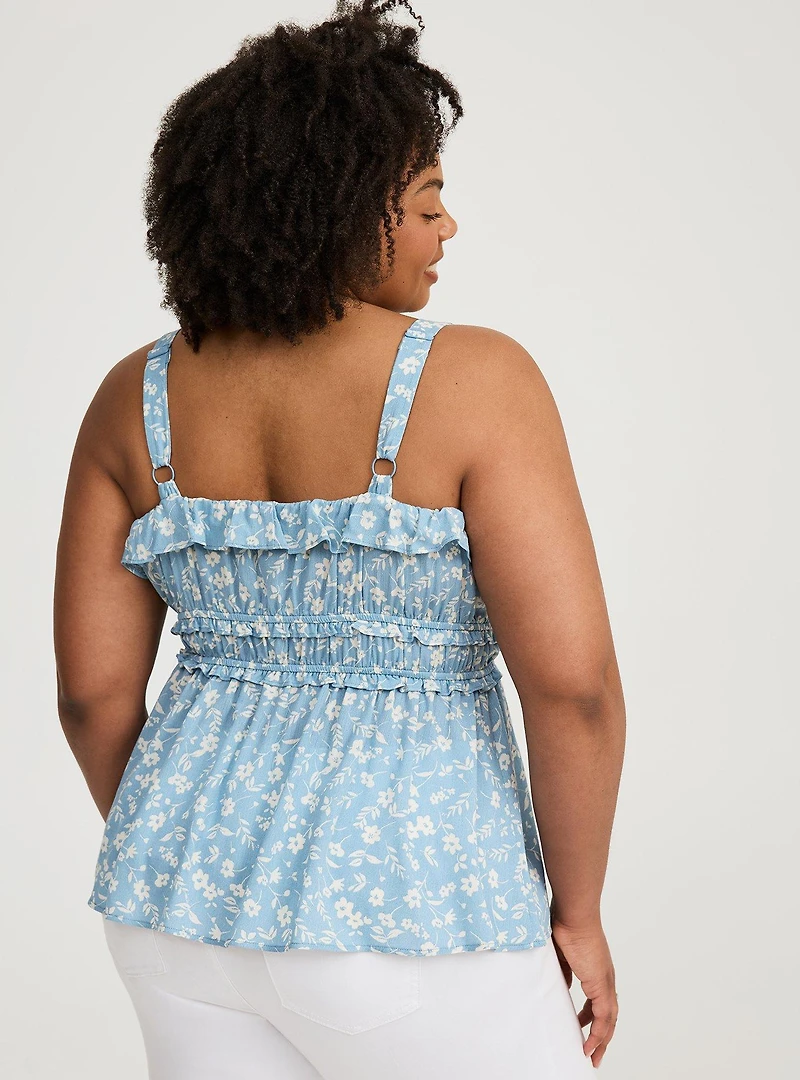 Babydoll Smocked Sleeveless Top