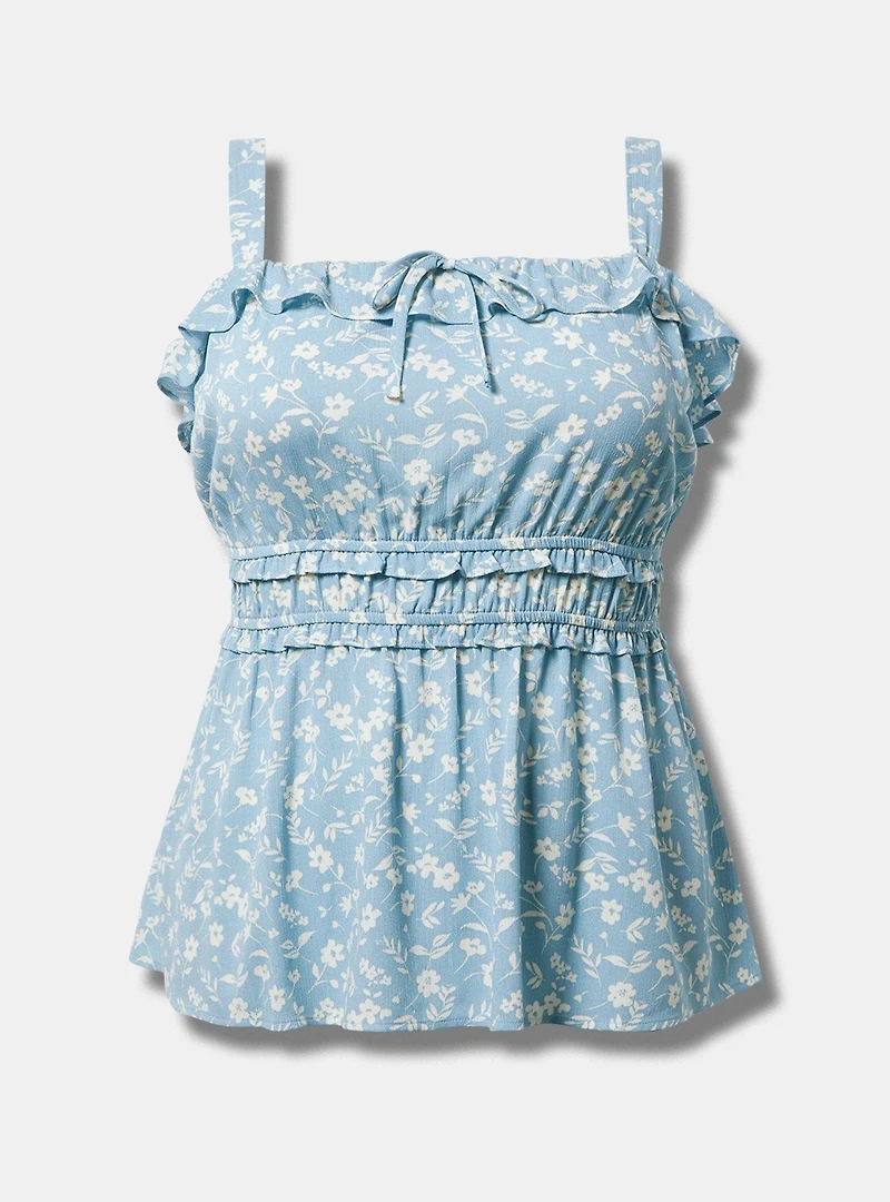 Babydoll Smocked Sleeveless Top