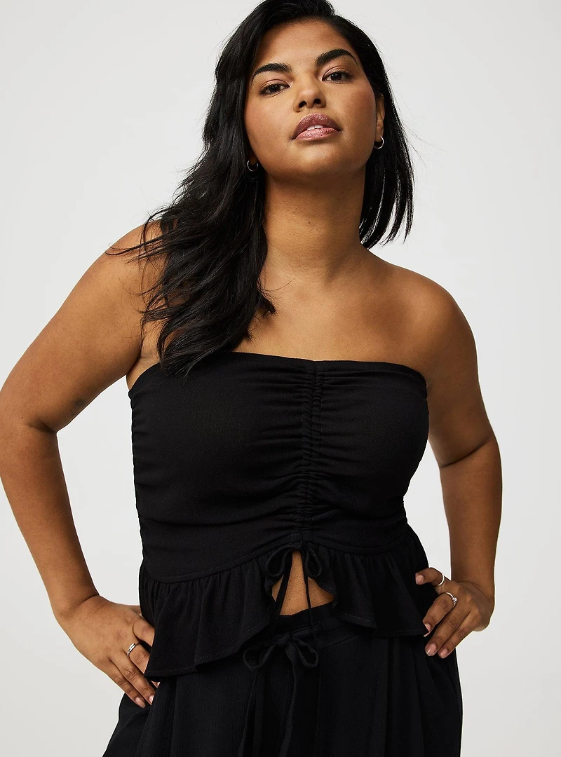 Cinched Tube Crop Top