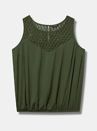 Lace Yoke Smocked Top