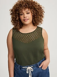 Lace Yoke Smocked Top