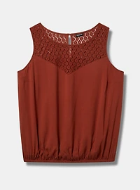 Lace Yoke Smocked Top