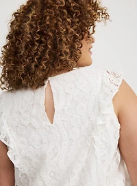 High Neck Lace Trim Top