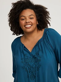 Challis Raglan 3/4 Sleeve Blouse