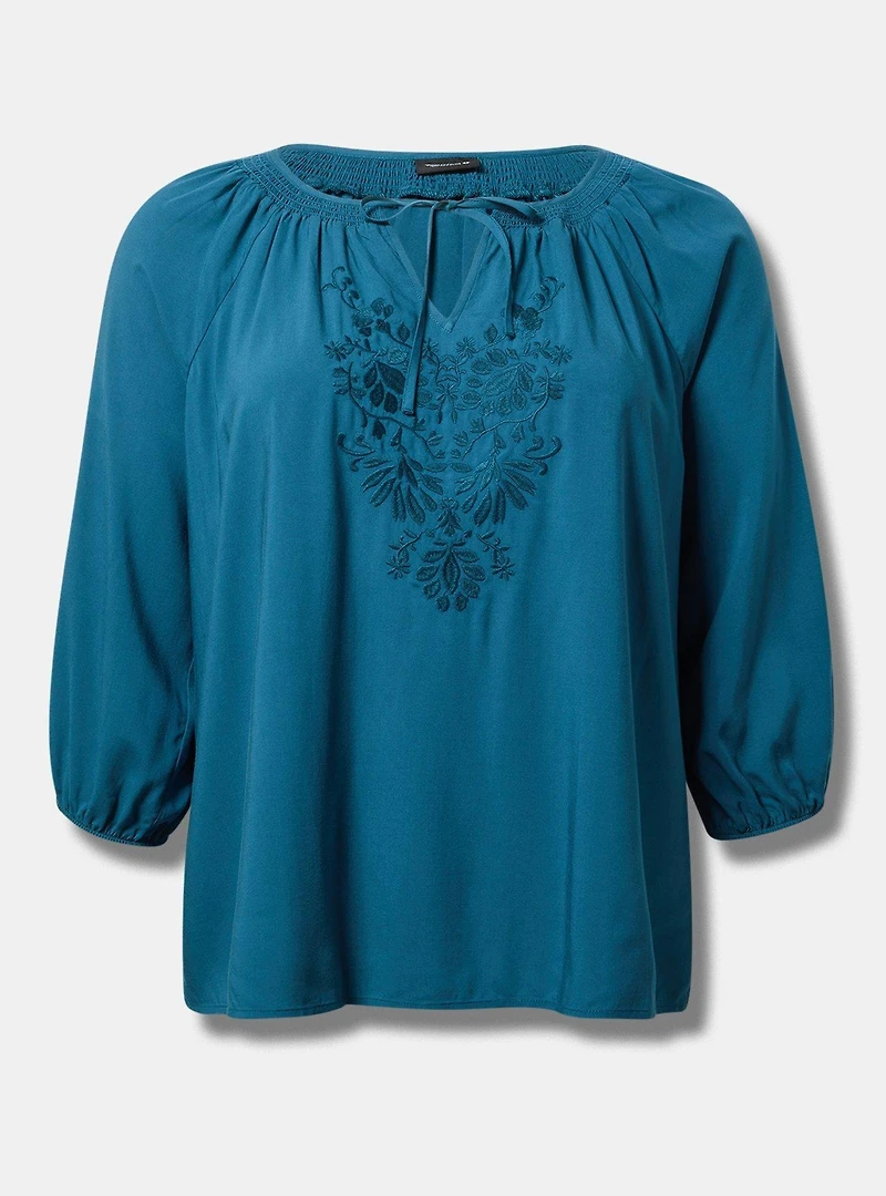 Challis Raglan 3/4 Sleeve Blouse