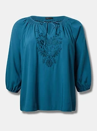 Challis Raglan 3/4 Sleeve Blouse