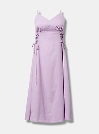 Lace-Up Tea Length Dress