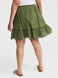 Tiered Lace Trim Mini Skirt