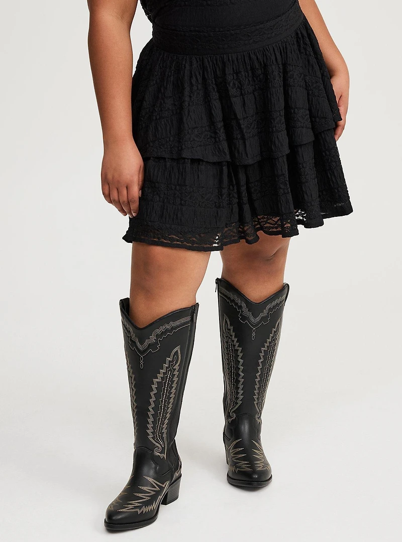 Mini Ruffle Lace Skirt