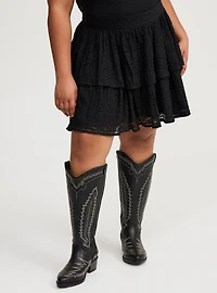 Mini Ruffle Lace Skirt