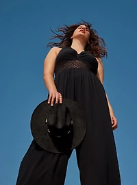 Festi Halter Jumpsuit with Lace Detail