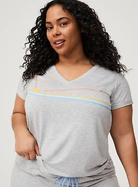 Lightweight French Terry V-Neck Lounge Tee