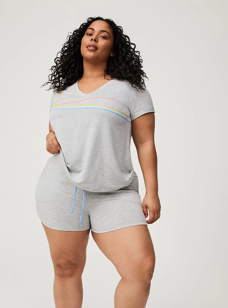Lightweight French Terry V-Neck Lounge Tee