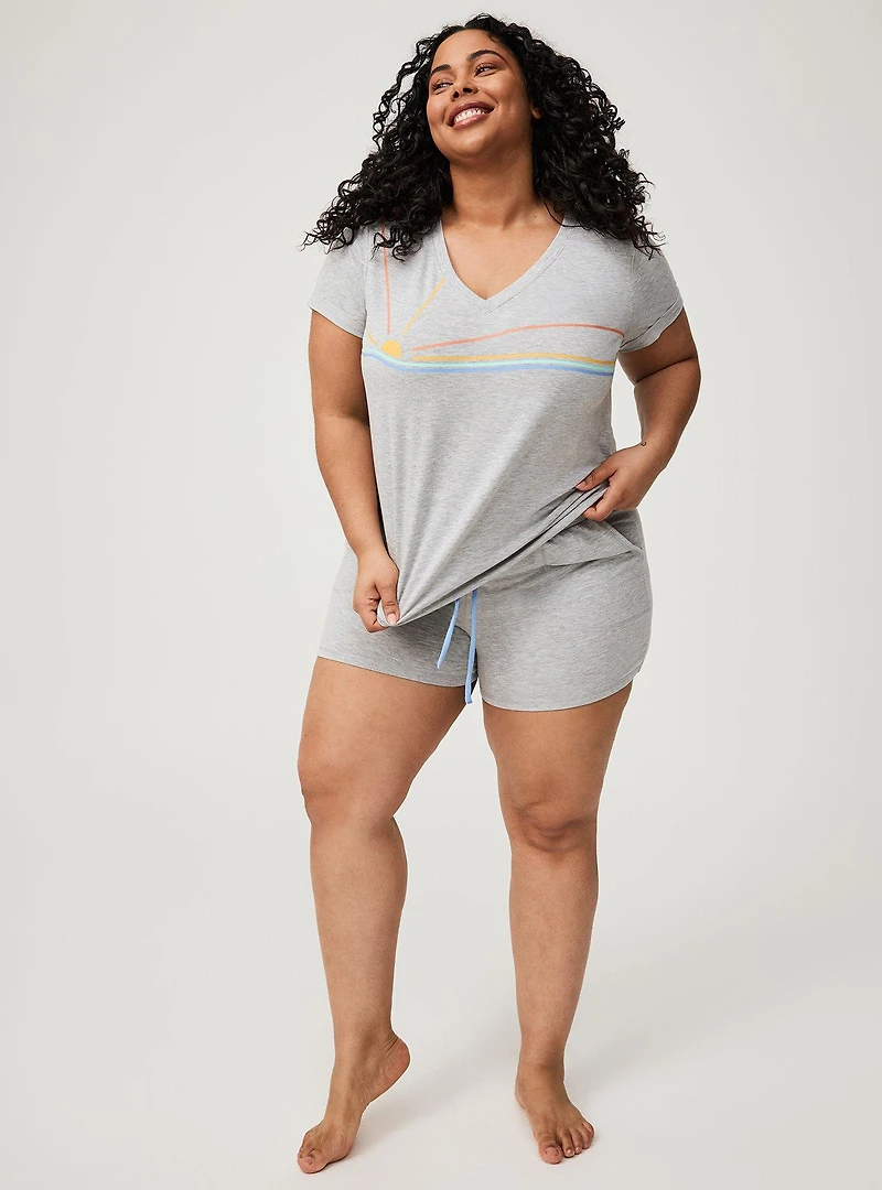 Lightweight French Terry V-Neck Lounge Tee