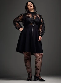 Nightfall Fishnet Floral Tights